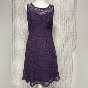 Dressbarn Collection Semi-Formal to Formal Purple lace dress with lining. Sz 12